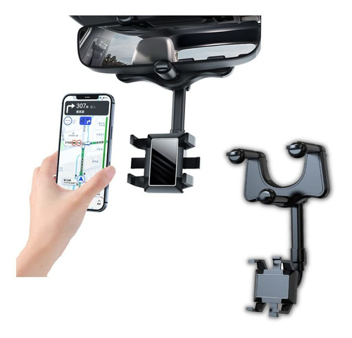 Adjustable Car Rearview Mirror Phone Soporte And Apply