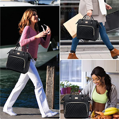 ` Bolsa De Almuerzo Doble Grande Para Trabajo, Picnic,