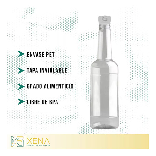 Botella Pet Licorera Plastico 500 Ml Con Tapa Seguridad X 15