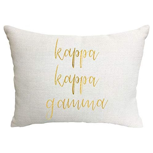 Cojín Kappa Kappa Gamma  Diseño De Letras Doradas,...