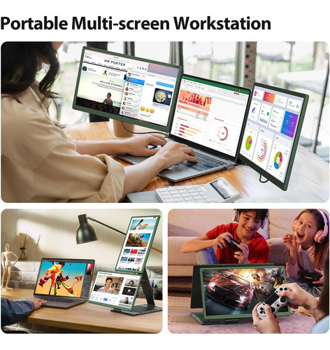 15.6 Triple Portátil Monitor De Extensor De Pantalla Po