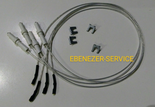 Imagen 1 de 1 de Kit X4 Bujia Cable Clip Electrodos Encendido Hornallas Eitar