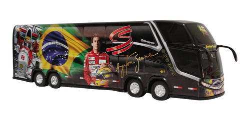 Carrinho Ônibus Ayrton Senna 2 Andares 30cm