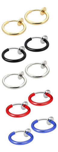 Piercing Falso Nariz Septum Labios Orejas Aro Anillo 5 Pares