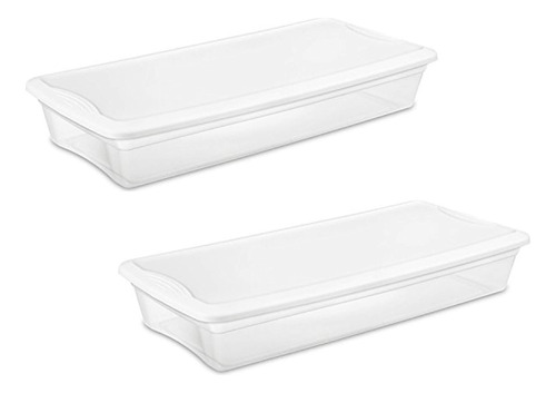 Caja Bajo Cama De Plástico 39 L Transparente 2 Piezas