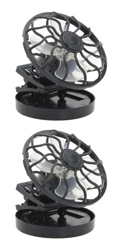 2x Clip-on Cap Ventilador De Energia Solar Para Viajar No Ar