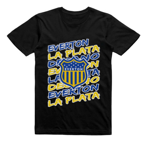 Remera Infantil Puro Algodon Negra Everton De La Plata