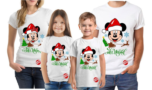 Polos Familia Mickey Navidad Navideño