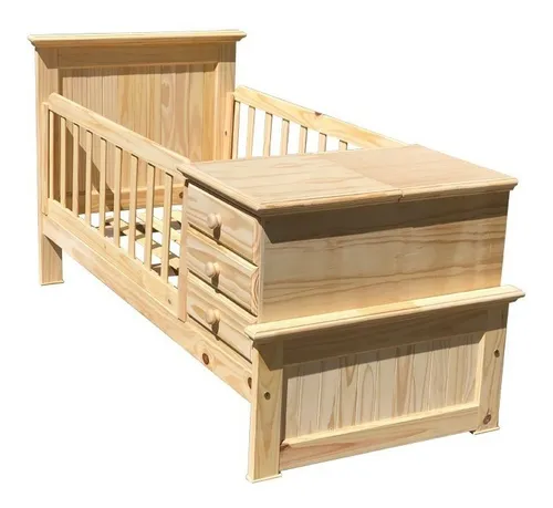 comprar Cuna Funcional Linea Americana En Pino Sin Lustre