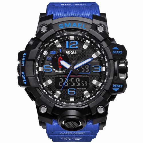 Rel?gio Digital Smael ? Prova D'?gua 1545 Montre Homme Cinza