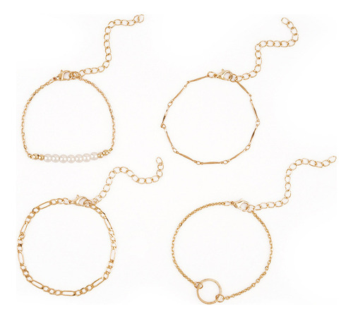 Kl Conjunto De Pulseras Multipiezas De Cuatro Perlas For