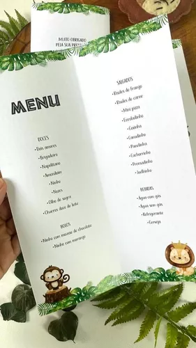 Menu / Cardápio Tema Fundo do Mar (mod.3)