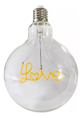 Bombillo Led Vintage Globo Love 4w 2500k Evergreen