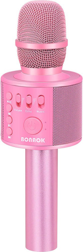 Microfono Karaoke Bonaok Con Bluetooth / Rosa