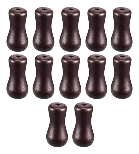 L 12pcs Blind Pull Cord Buttons, Hanging Pulls Brown