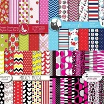 Comprar Kit Imprimible  Pack Papeles De Fondos Personajes Fiesta