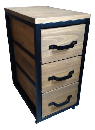 Imagen 2 de 6 de Cajonera Industrial Escritorio Pc Ruedas Movil Hierro 30x45