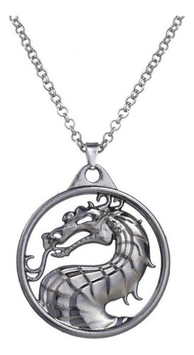 V Mortal Kombat - Collar Dragon Plateado Sub Zero Scorpion