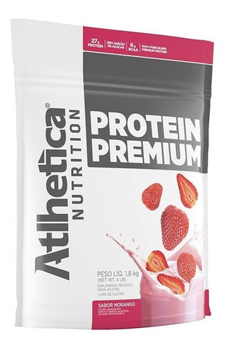 Whey Protein Premium 1,8 kg - Atlhetica Nutrition sabor fresa