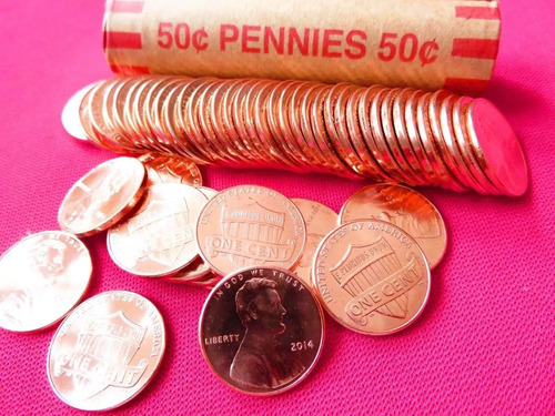Numismática Eua. Rollo De 50 Monedas De 1 Cent 2014 Cond. Bu
