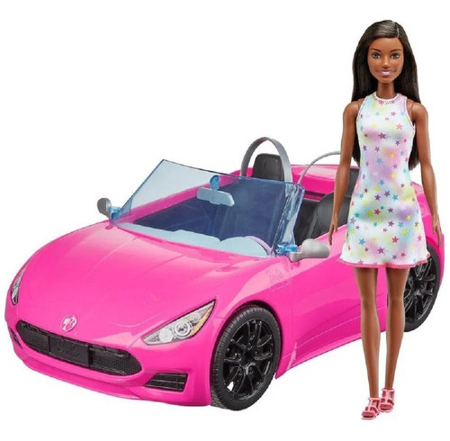 Barbie Negra Com Carro Conversível Rosa Mattel Hby30