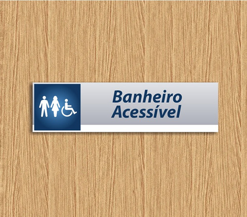 Placa Banheiro Com Acessibilidade Adaptado Acessível