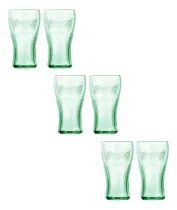 Comprar Juego 6 Vasos De Vidrio Coca Cola Vintage 495 Ml Libbey Color Verde
