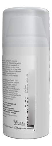 Crema Natural Menopausia | Now 85g | Progesterone | Wild Yam Sin Esencia