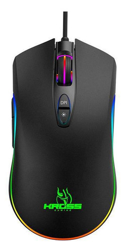 Mouse Gamer Gungnir 4800dpi 7botões Kross Elegance Ke-mg125 Cor Preto