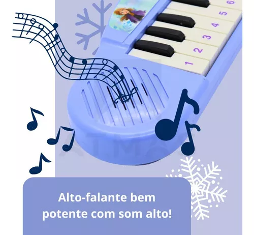 Piano teclado musical animal fazendinha azul rosa braskit