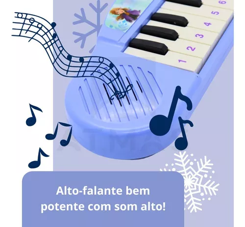 Piano Teclado Animal Brinquedo Infantil Sons Fazenda Sitio - AZUL