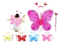 Comprar Set Alas Hada Mariposa Disfraz Niña Varita Y Cintillo