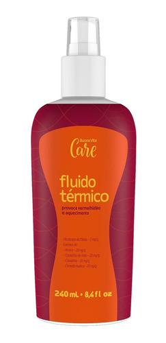 Fluido Térmico 240ml Spray Buona Vita Care - Hiperemiante, Para Gordura Localizada, Celulite Com Nicotinato De Metila