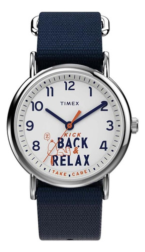 Reloj Timex Weekender X Peanuts 38 Mm, Azul, Tw2vamzuk