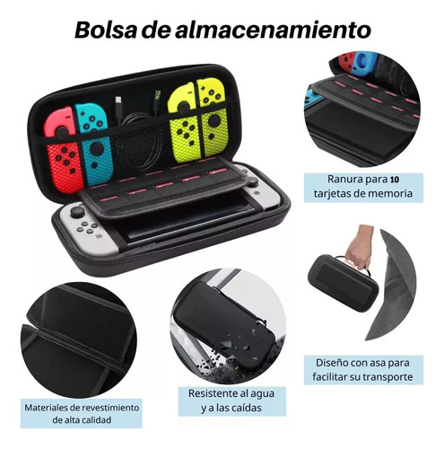 Kit Completo Estuche Protector Para Switch Oled Pack 17en 1