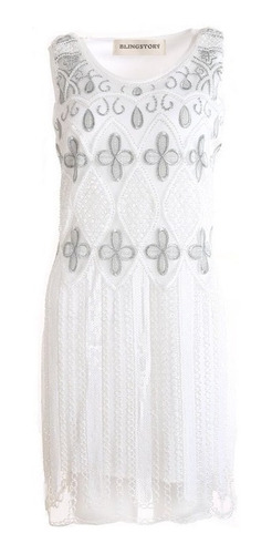 Vestido Blanco Elegante Talla M Nuevo Con Etiqueta En Stock