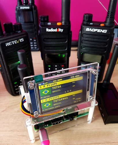 Case Acrílico Hotspot Dual Slot Jumbospot Mmdvm Nextion 3.5