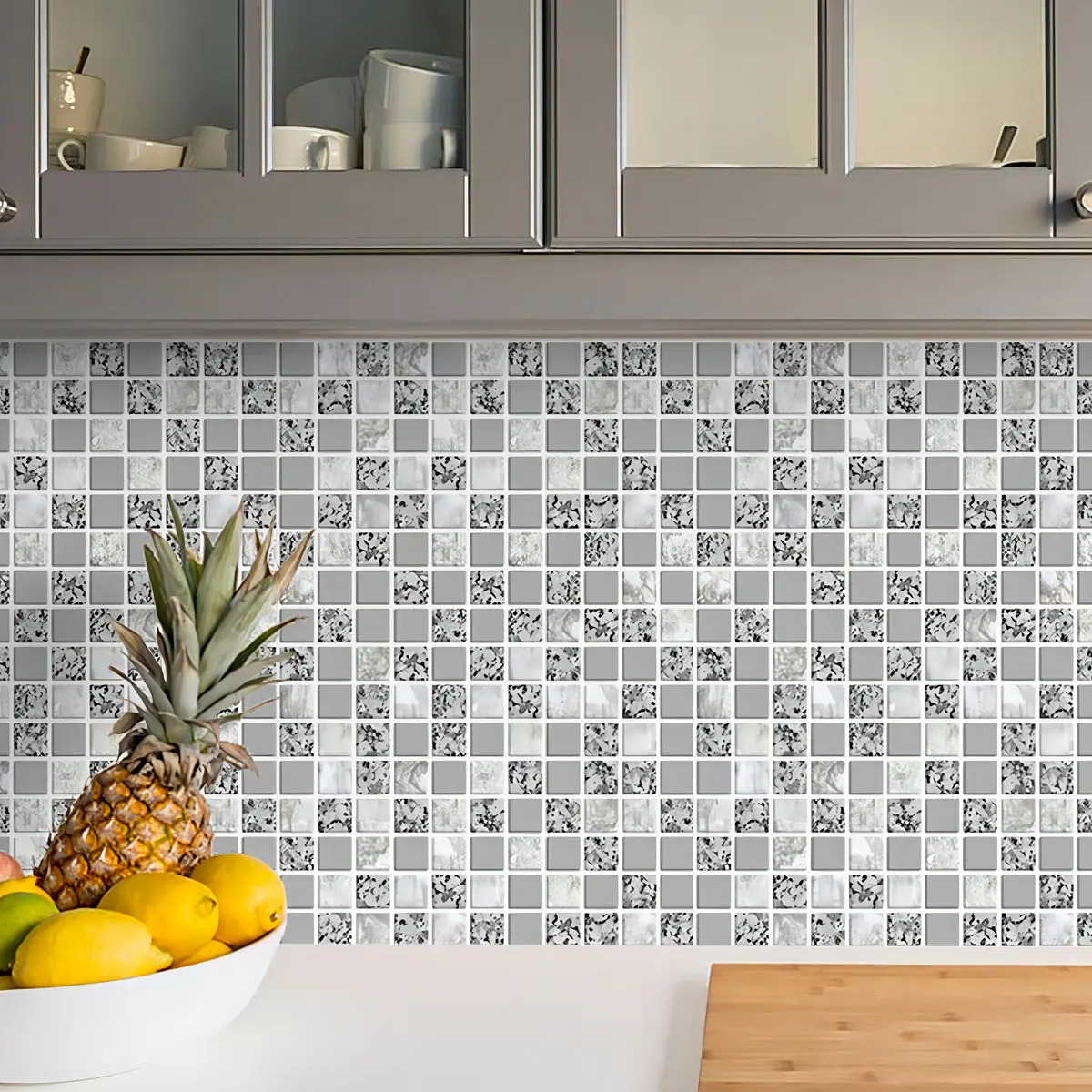 Adesivo Papel Parede Decorativo - Efeito Azulejo Cor Pastilhas Soft
