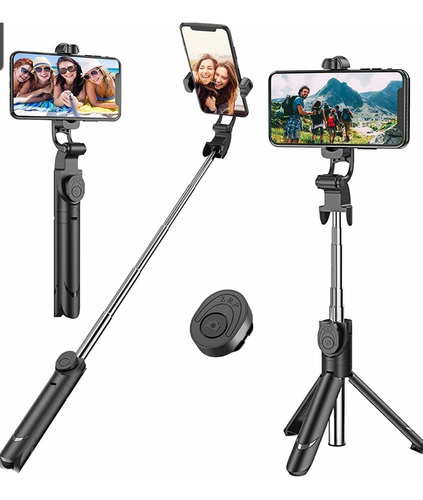 Imagen 1 de 4 de Palo Selfie Inalámbrico Portátil Con Bluetooth + Trípode