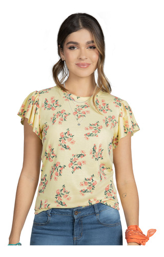 Camiseta Mujer Amarillo 90834