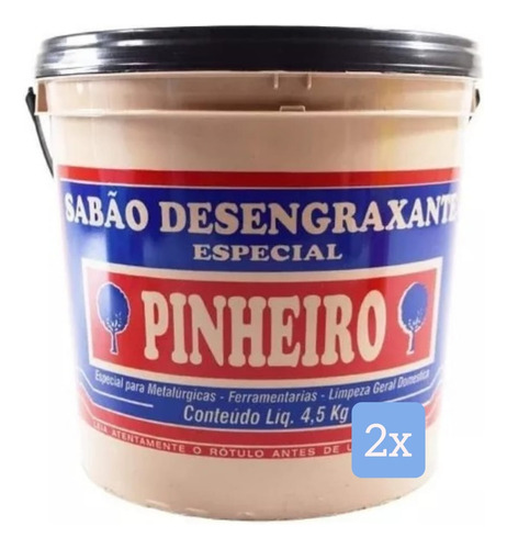 Pasta Para Lavar Mãos 4,5kg Pinheiro Desengraxante Kit C/2 