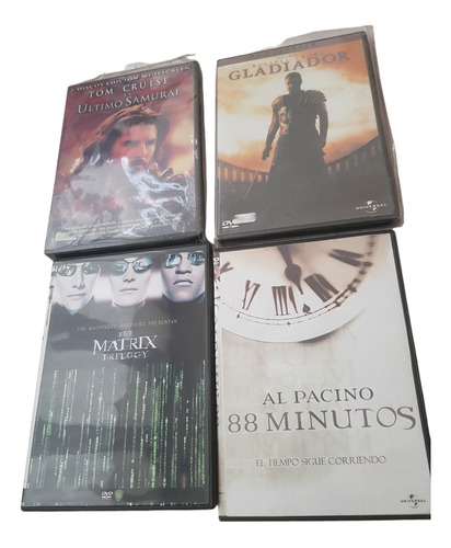 Lote, 4 Dvd,ultimo Samurái, Gladiador,the Matrix, 88 Minutos