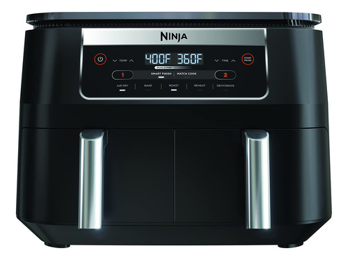 Ninja Dz090 Foodi - Fritadeira de ar Dualzone 6 C 5 em 1, cor preta
