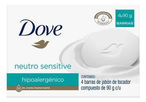 Jabon en Barra Dove Sensitive 4 Pack de 90 gr c/u