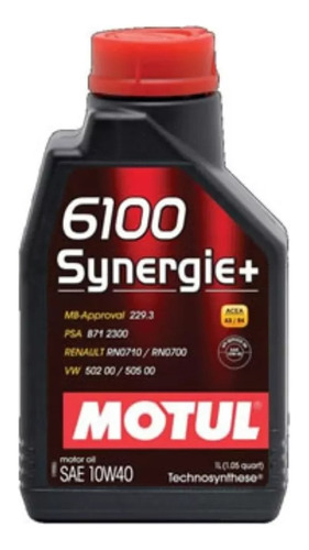 Aceite Motul 6100 Synergie+  10w40 X 1 Litro