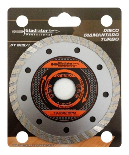 Disco Diamantado Ondulado 115 Mm Gladiador Pro Ferreplus