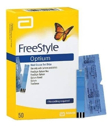 Tiras Para Teste De Glicose Freestyle Optium 100 Unidades Cor Sem Cor