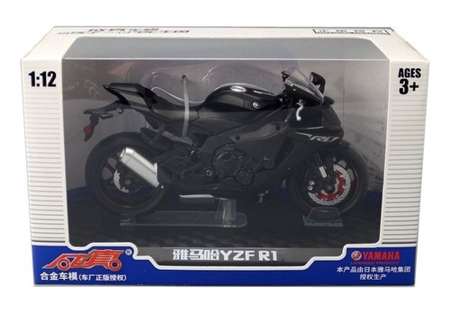 Yamaha R6 1:12 Miniatura Metal Moto Con Base