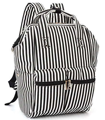 Bluboon Lienzo Vintage Mochila Cuero Casual Bookbag Hombres