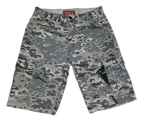 Levis Camuflaje Gris Bermuda Tipo Cargo Hombre Talla 31 (Usado)